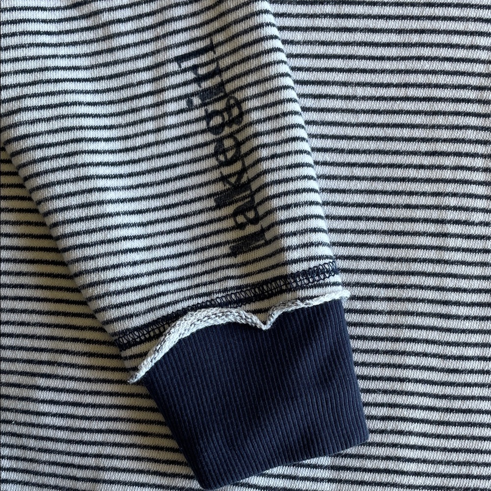 Lake Graphic Striped Hooded Pullover - Navy striped Women’s Size L - Picture 5 of 6